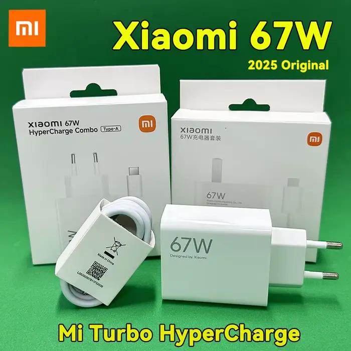 Chargeur Xiaomi 67W Turbo rapide pour Xiaomi Redmi Note 9 Pro 10 POCO X3 K40 MI 10 9 Occasions spéciales compatibles avec Samsung OnePlus