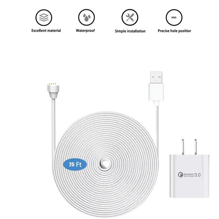 Câble de charge rapide USB résistant aux intempéries de 25 pieds/7