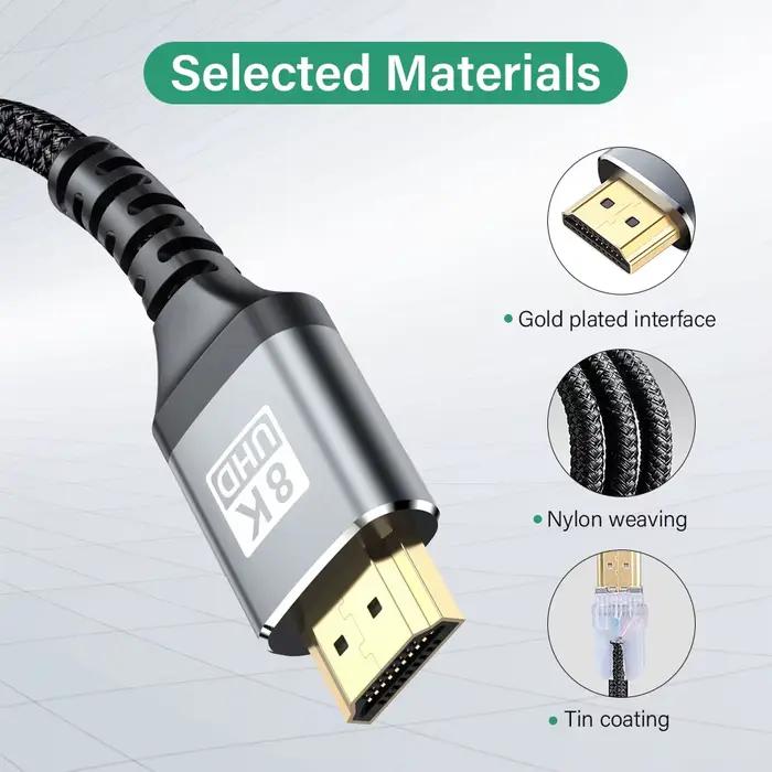 Câble HDMI 2.1 8K 60HZ 4K 120HZ pour TV PC Ordinateur portable