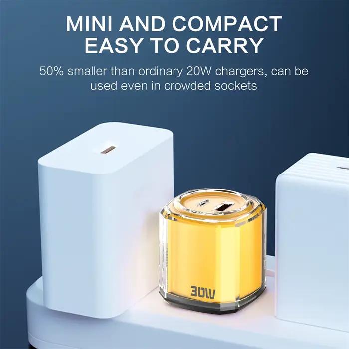 Chargeur rapide 30W USB C pour iPhone Samsung Xiaomi Huawei avec prise UE/US/UK adapté aux voyages et occasions spéciales
