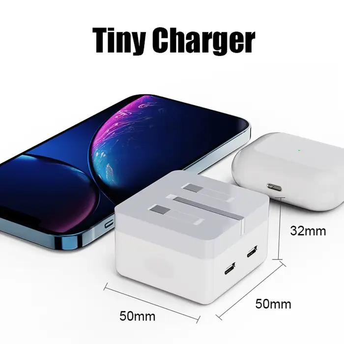 Chargeur Rapide Double PD Pliable 35W Type C pour Téléphone