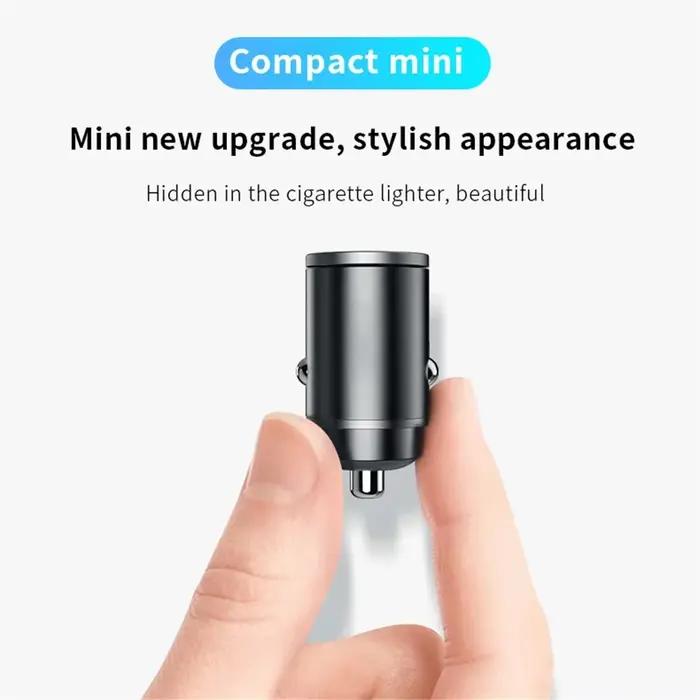 Mini chargeur de voiture 100W PD QC à chargement rapide avec anneau de traction