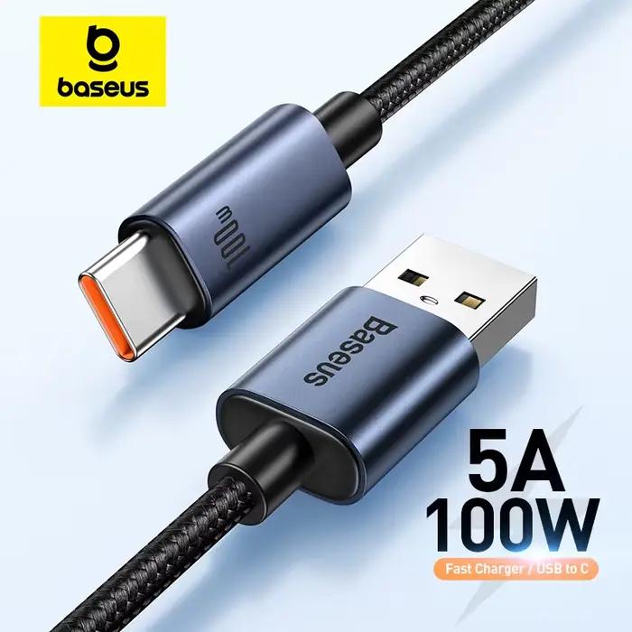 Baseus 66 W/100 W USB Type C câble pour Huawei P50 P40 Pro Honor Super Charge 6A