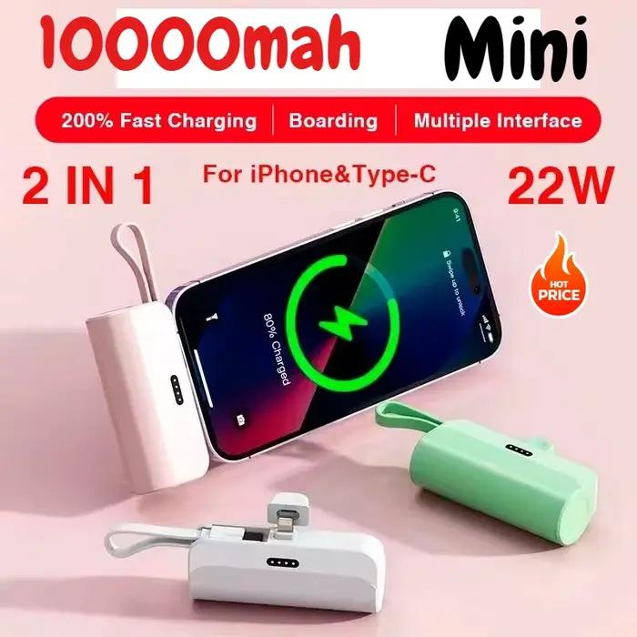 Mini chargeur de téléphone portable avec batterie externe Plug and Play pour Apple Samsung Huawei Xiaomi occasions spéciales recharge rapide et efficace