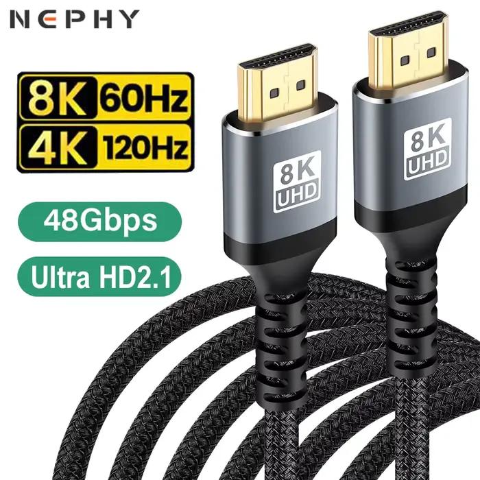 Câble HDMI 2.1 8K 60HZ 4K 120HZ pour TV PC Ordinateur portable