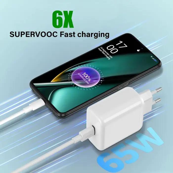 Pour Oppo Find X5 Reno8 chargeur SuperVooc 65W pour oneplus 11 Nord CE 2 T