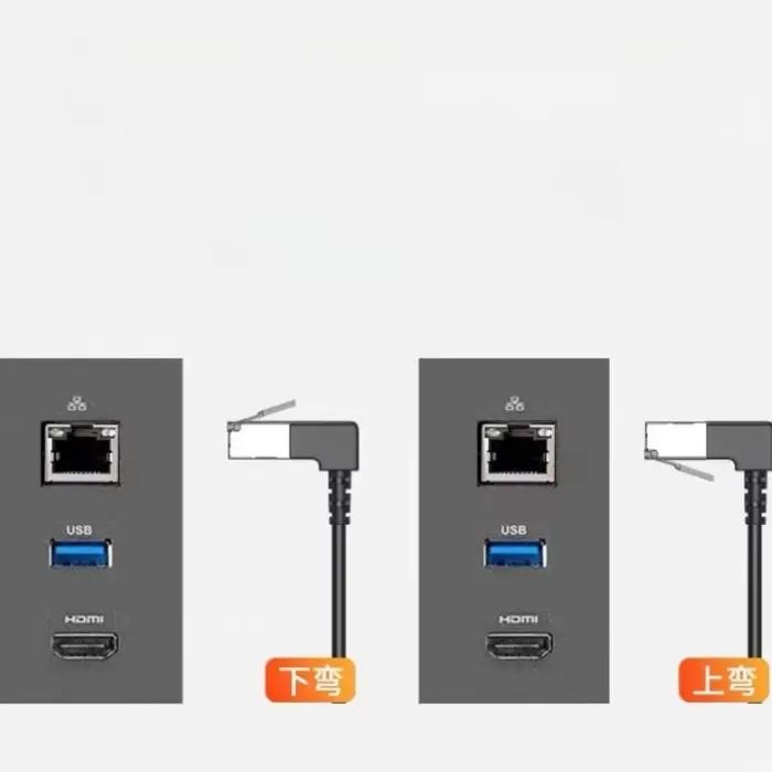 Connecteur de câblage réseau RJ45 à 90 degrés CAT7, ligne d'extension RJ45
