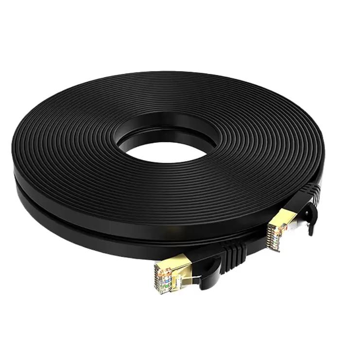Câble Ethernet 10 Gigabit Cat7 LAN 3m 5m 10m 20m 30m RJ45 Plat Rond