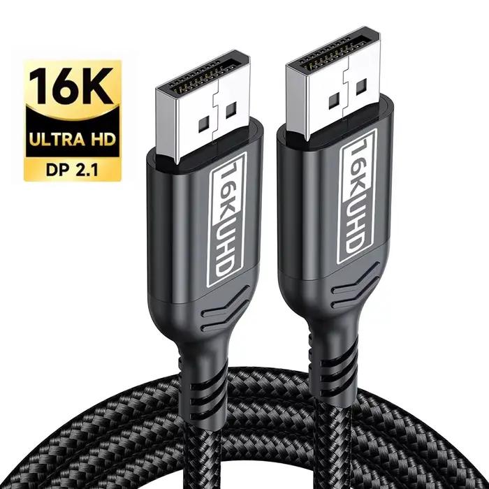 Câble DisplayPort 16K DP 2.1 80 Gbps 12 bits HDR VRR pour TV