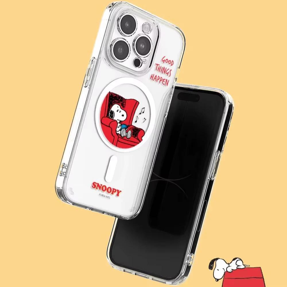 S-Snoopy étui de chargement sans fil pour Samsung Galaxy S25 Edge S24 S23 S22 S21 Ultra Plus FE A56